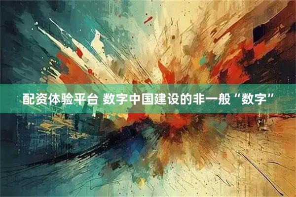 配资体验平台 数字中国建设的非一般“数字”